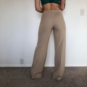 High Rise Beige Trousers